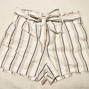 Loft Outlet White & Blue Striped Shorts